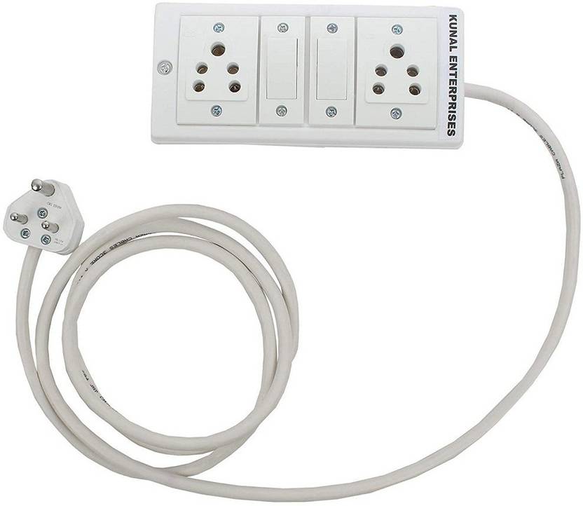 kunal Extension Board with 2 Individual Switch 2 Socket 10 Meter (1.5