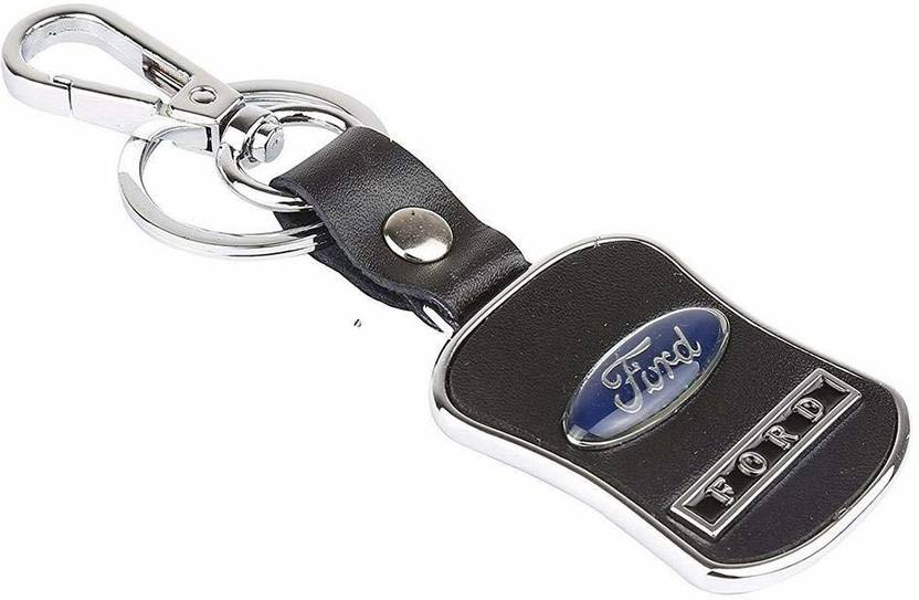 gtrp Techpro Imported Leather Key Chain/Key Ring with Chrome Car Logo