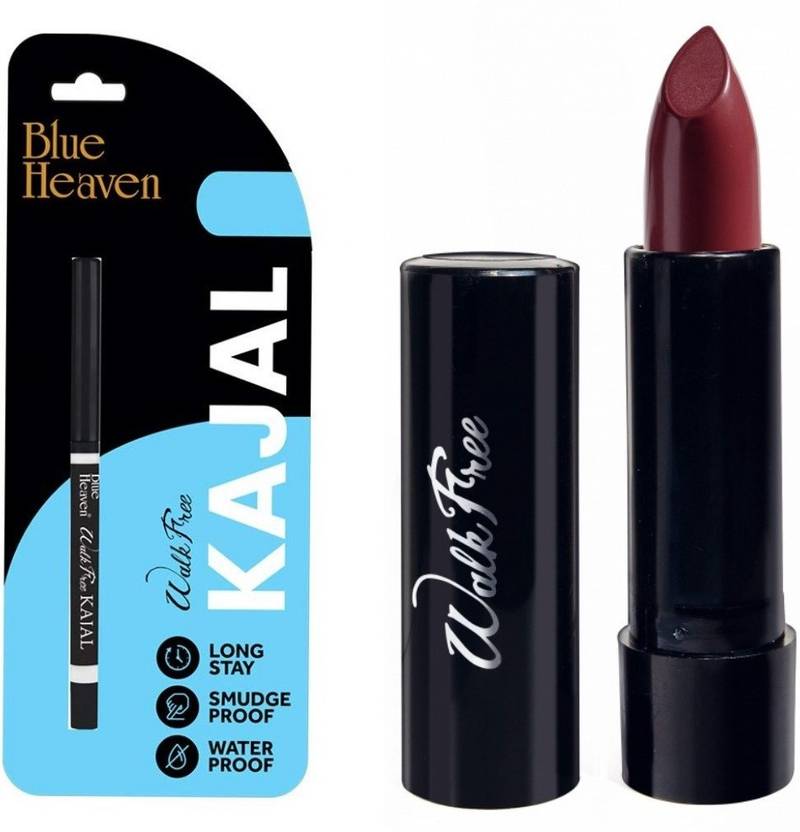BLUE HEAVEN Pack of Walkfree Kajal and Walkfree Lipstick Shade15
