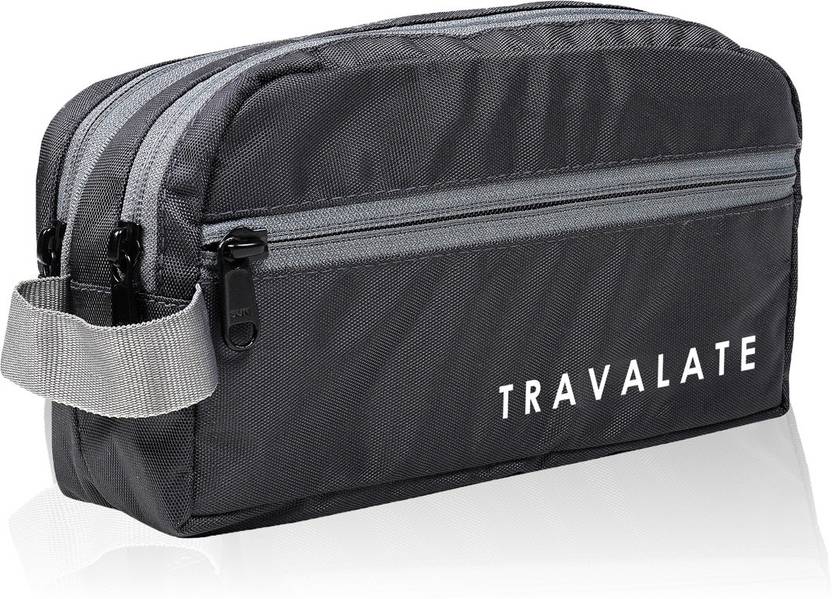 Travalate 2 Zipper Toiletry Bags Makeup Shaving Kit Pouch for Men and