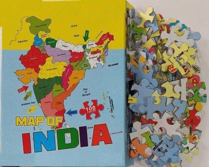 SALEOFF India Map Floor Jigsaw Puzzle for Kids with States and Their