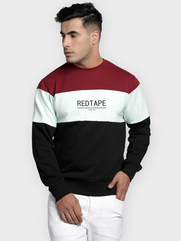 Full Sleeve Color Block Men Sweatshirt 