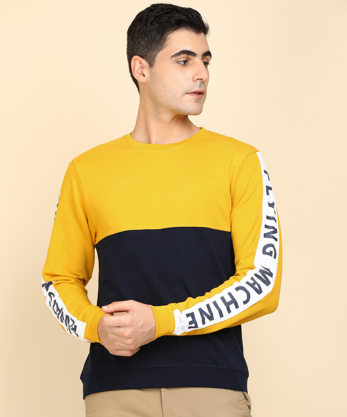 Flying Machine Colour Block Crew Neck Sweatshirt FLYING MACHINE