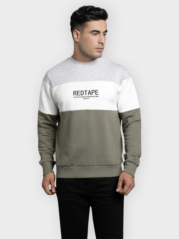 Full Sleeve Color Block Men Sweatshirt 