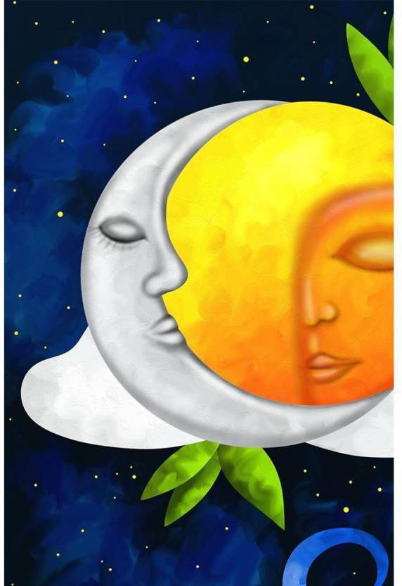Sun And Moon Unframed Paper Poster 12inch X 18inch 305cms X 457cms