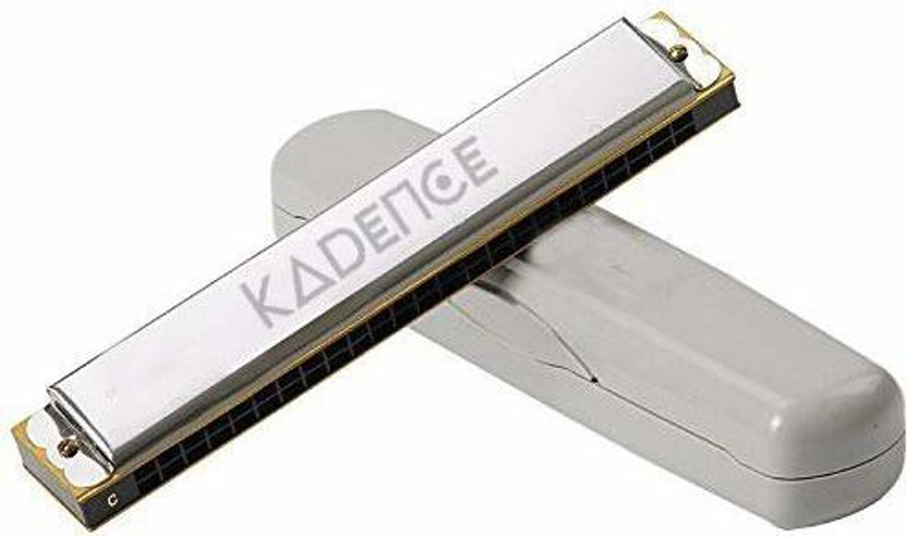 KADENCE Tremolo Harmonica Key of C, 24 Holes Mouth Organ for Adults and Professionals(SILVER)