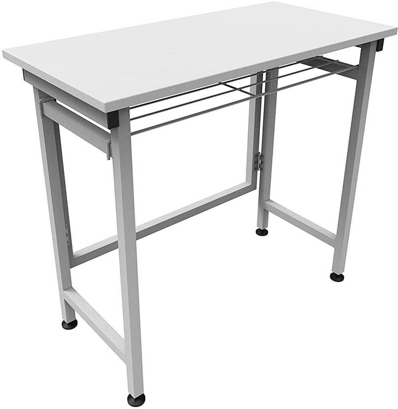 InnoFur Folding Desk/Folding Table/Study Table/Laptop Table (White