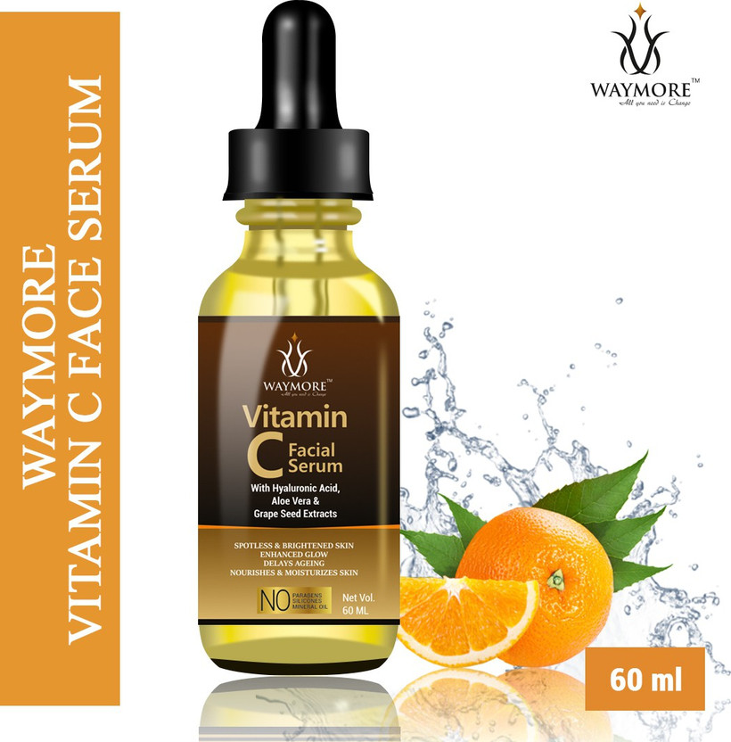 WAYMORE Professional Vitamin C Face Serum - Skin Clearing, Brightening, Anti-Aging, Skin Repair, Dark Circle, Spotted Skin, Fine Line & Sun Damage Corrector, Genuine & Powerful(60 ml)