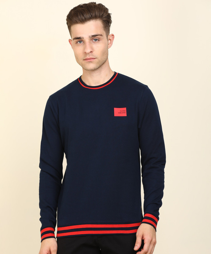 Sleeve Solid Men Sweatshirt 