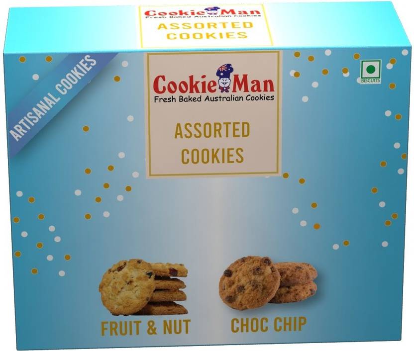 Cookieman Assorted Cookies (Fruit & Nut, Choc Chip) 200g pack Cookies