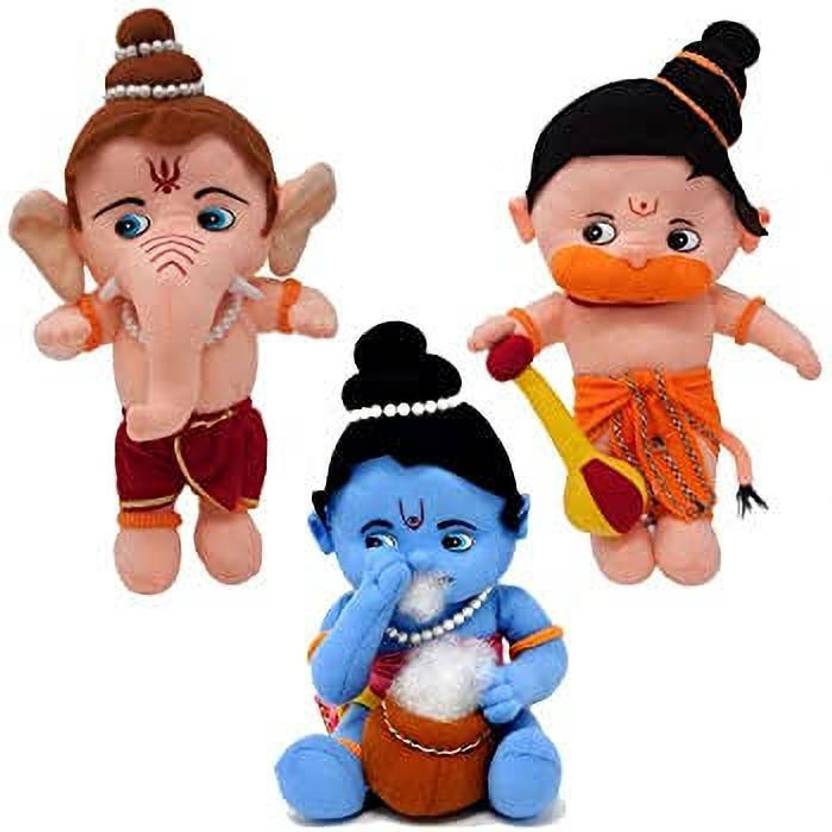 Champshade Lord Ganesha, Krishna and Hanuman Hindu idol soft toys 25 cm Lord Ganesha