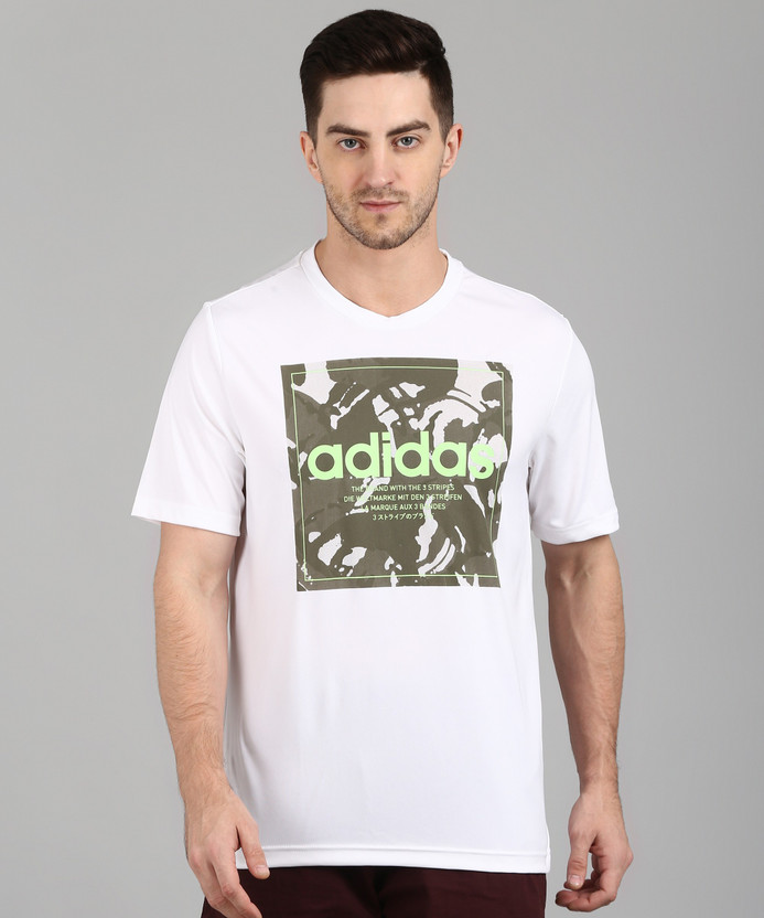 ADIDAS Sporty Men Round Neck White T-Shirt - Buy ADIDAS Sporty Men Round  Neck White T-Shirt Online at Best Prices in India | Flipkart.com