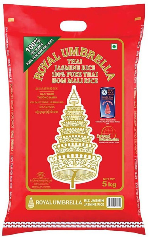 Royal Umbrella 100% Pure Thai Jasmine Rice, 5Kg, Product of Thailand Jasmine Rice(5 kg)