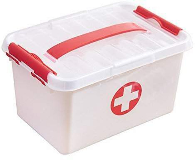 SEAHAVEN First Aid Kit Box Portable Double Layers Medicine Cabinet Lockable Medicine Storage Box Family Emergency Kit Cabinet Organizer with Detachable Tray & Handle Portable for Home Camping Travel Hiking, Medicine cabinet, First aid box, Medicine box First Aid Kit(Home, Sports and Fitness, Workpla