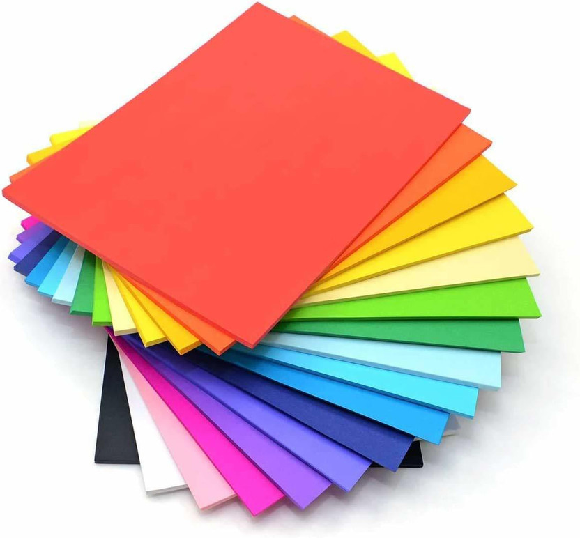 IKIS a4 unruled a4 80 gsm Coloured Paper(Set of 100, Multicolor)
