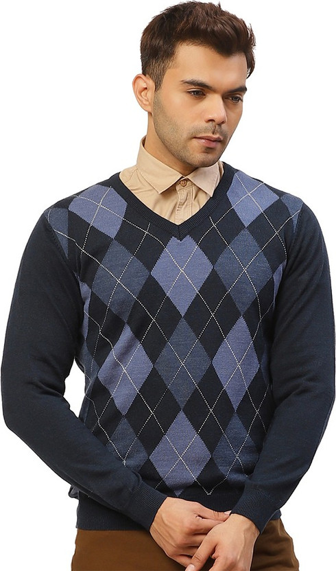 royal blue argyle sweater