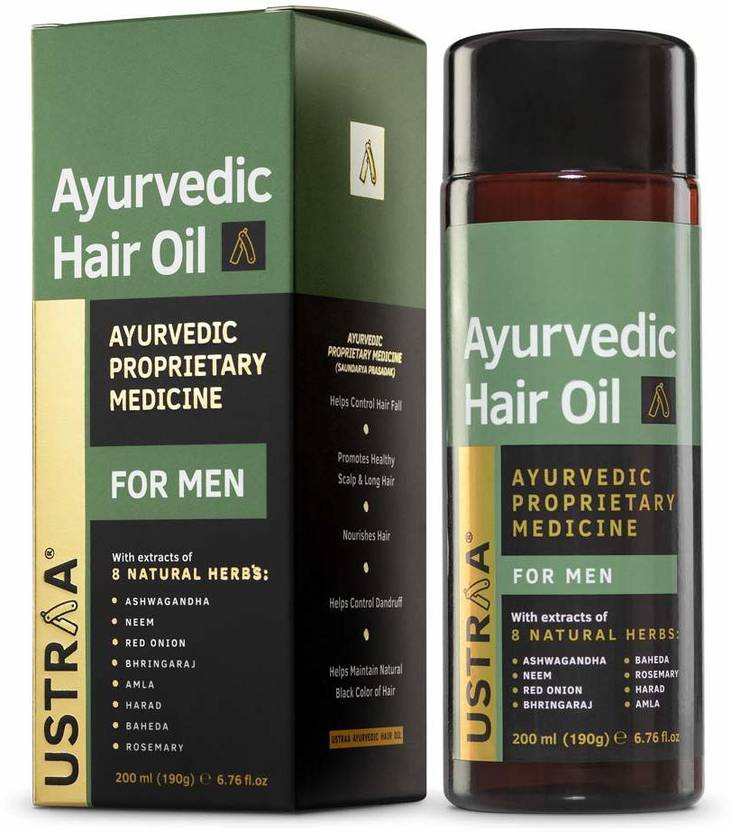 USTRAA Ayurvedic Hair Oil 200ml with 8 Natural Herb extracts
