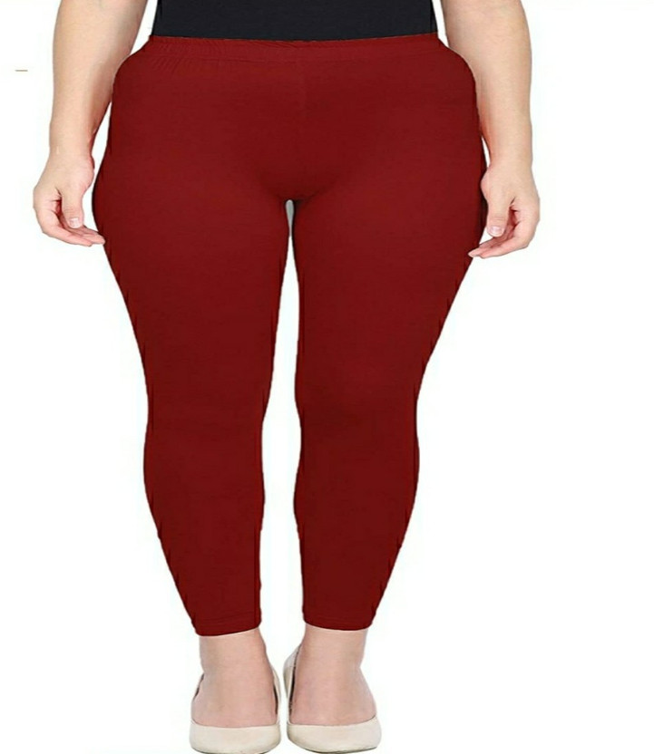 nice wonder Ankle Length  Western Wear Legging(Maroon, Solid)