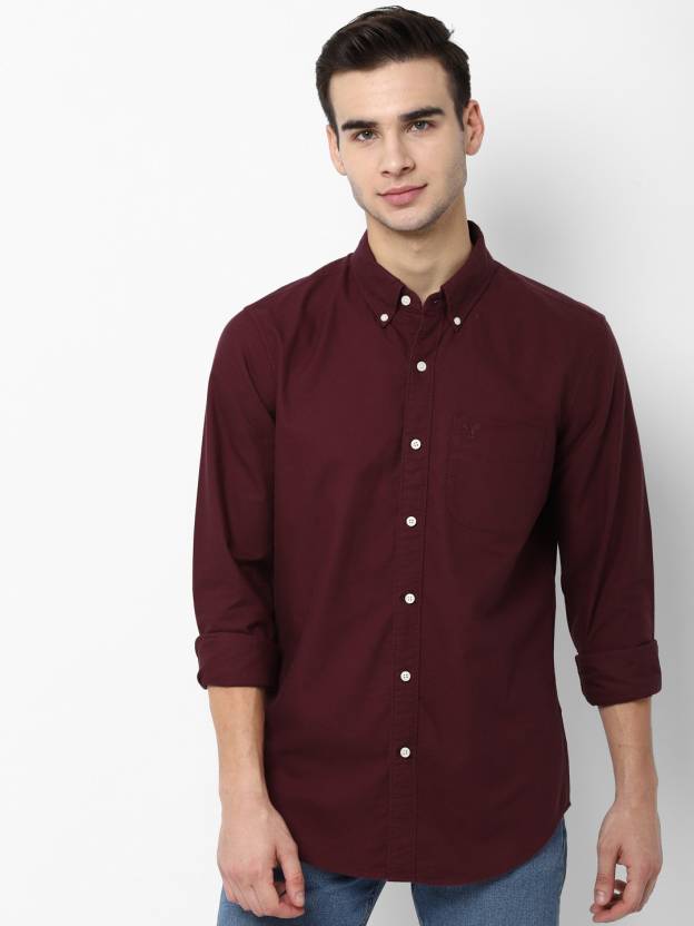 American Eagle Outfitters Men Solid Casual Maroon Shirt - Buy American  Eagle Outfitters Men Solid Casual Maroon Shirt Online at Best Prices in  India 