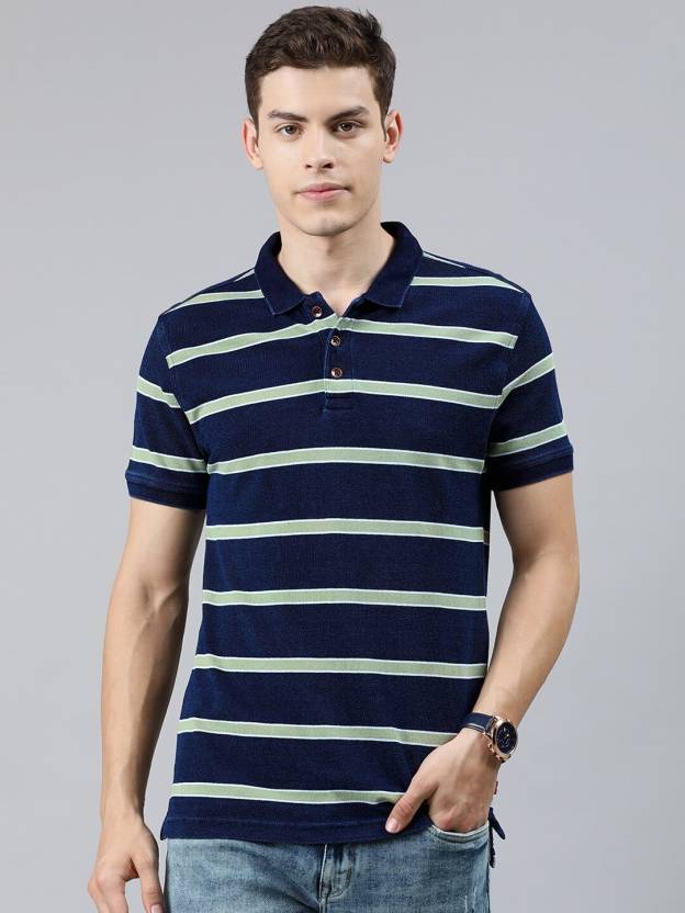 LEVI'S Striped Men Polo Neck Dark Blue T-Shirt - Buy LEVI'S Striped Men Polo  Neck Dark Blue T-Shirt Online at Best Prices in India 