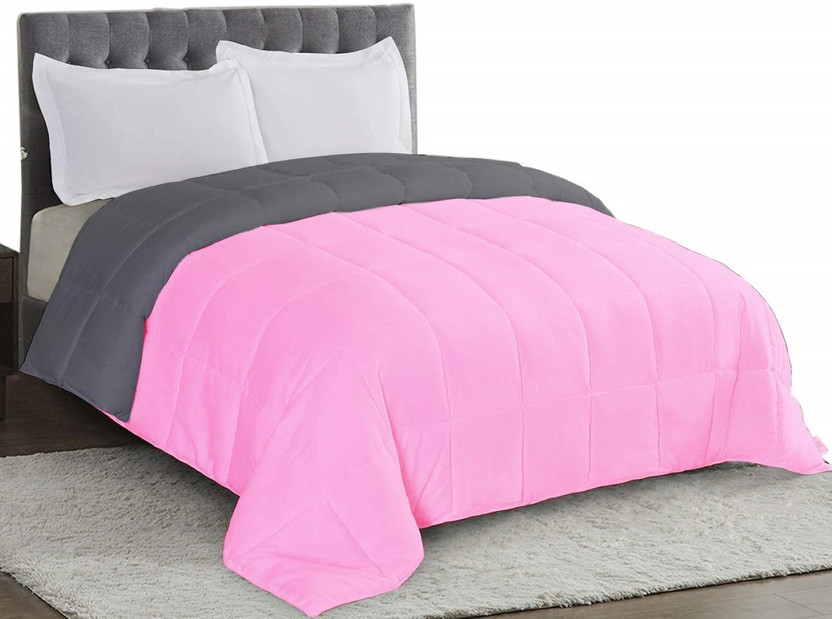 SIE STORE Solid King Comforter for  Mild Winter(Microfiber, Pink)