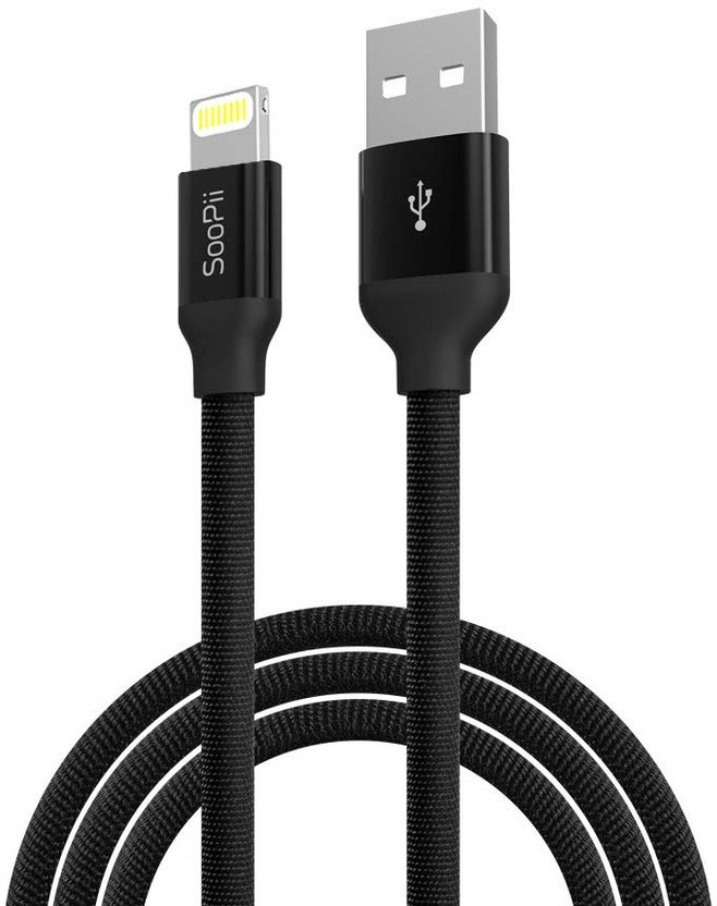 Soopii Soopii Lightning Cable 1 m Premium Original S-16A Fast Charging(Compatible with lightning, Black, One Cable, NA) - Flipkart Deal