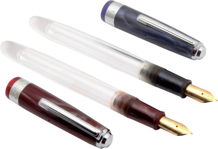 Ledos Set of 2 Wality Airmail 69 T Clear Transparent Acrylic Fountain Pen Jumbo Size