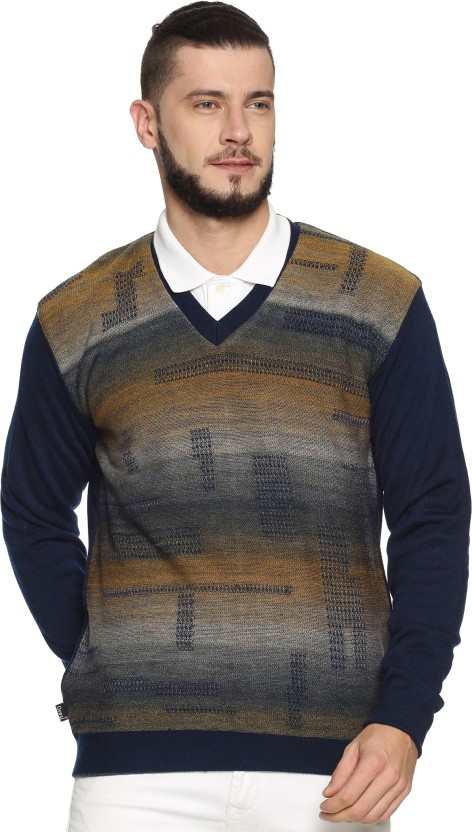 OSWAL Printed V Neck Casual Men 