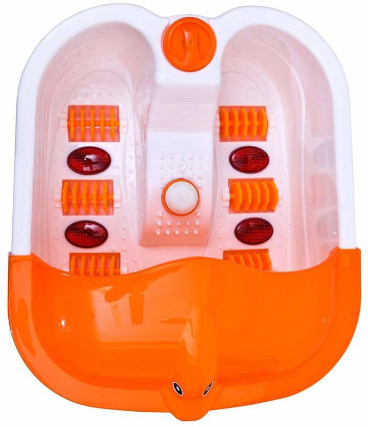 R A Products Foot Bath Massager Professional Foot Bath Massager With Infrared Foot Spa Massager With Roller Foot callus remover machine Massager Massager(White, Orange)