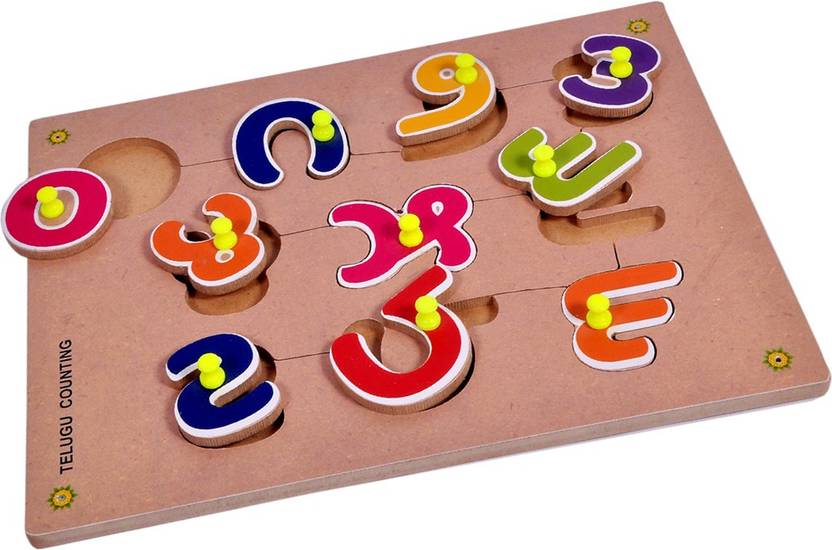 SALEOFF Perceive Learning Pinewood Wooden Puzzle TELUGU Counting