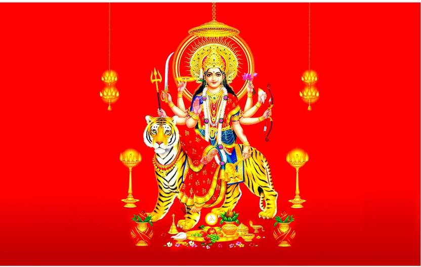Razwada Large Large 90CM Navratri Mataji VINYL HD Wall Sticker Price in