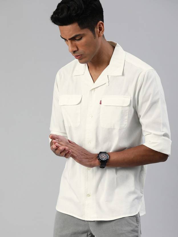 LEVI'S Men Solid Casual White Shirt - Buy LEVI'S Men Solid Casual White  Shirt Online at Best Prices in India 