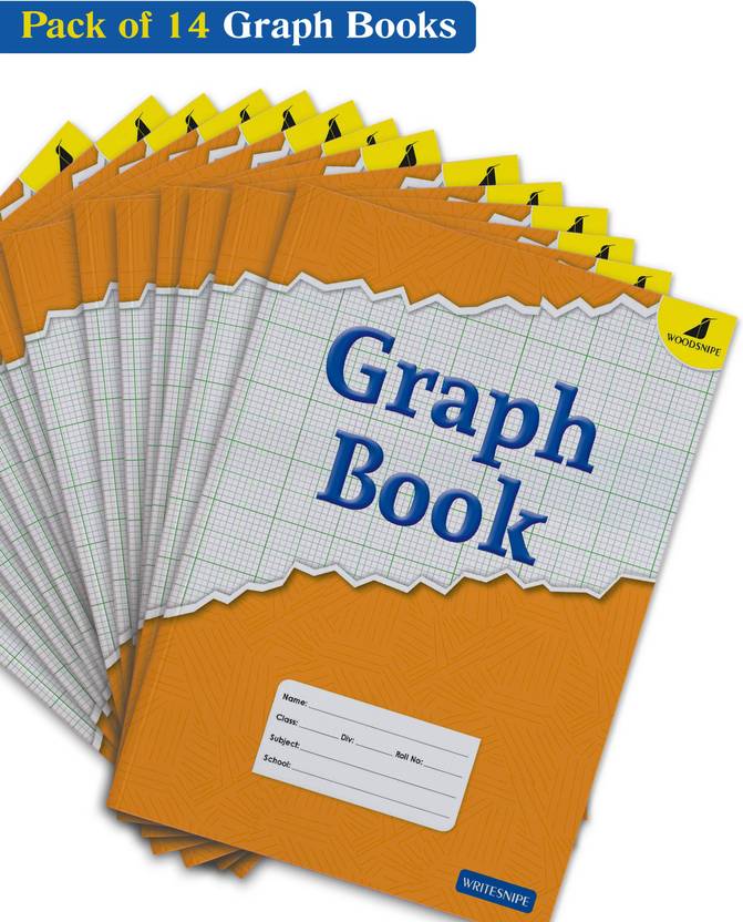 Woodsnipe Graph Paper Books for School Graph Books A4 Size with Brown Cover 32 Pages Graph