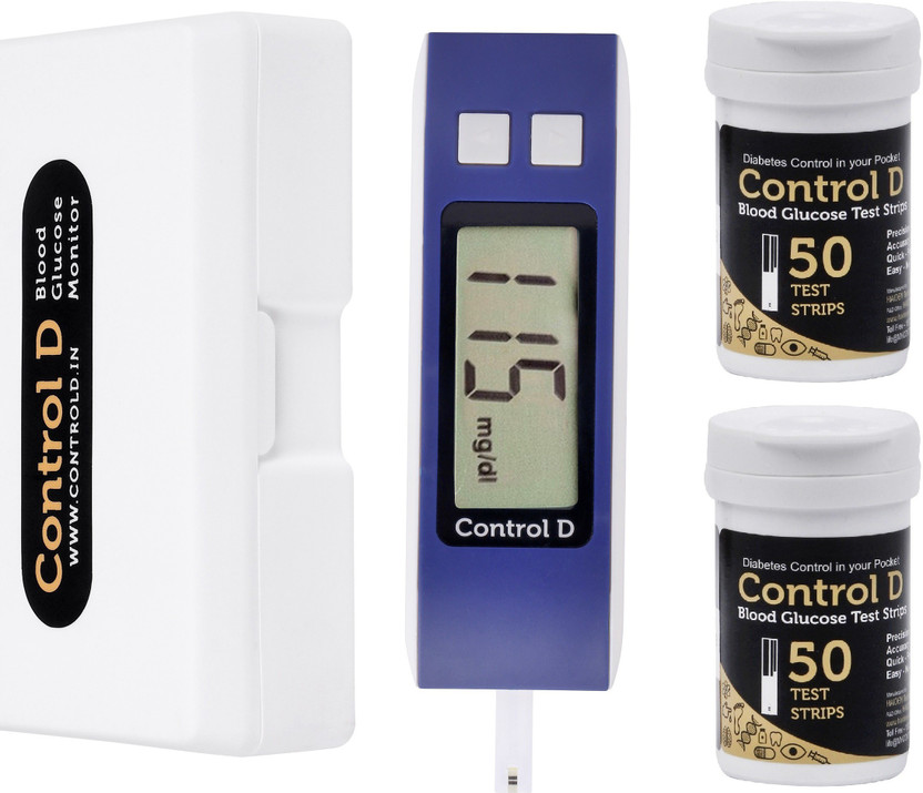 Control Control D Blue Glucose Blood Sugar testing Machine with 100 Strips Glucometer(Blue) - Flipkart Deal