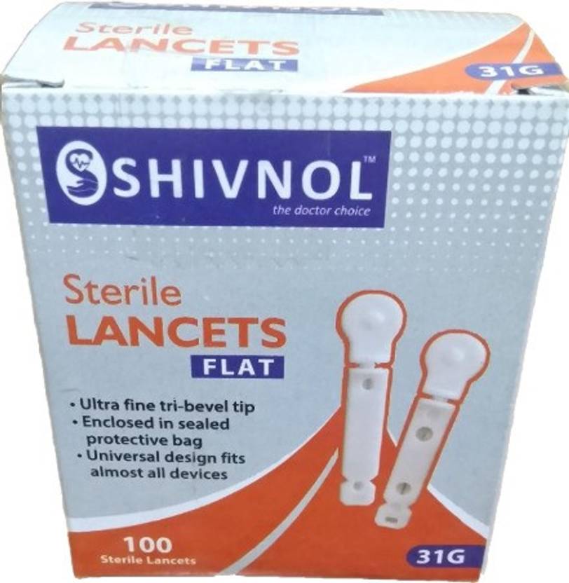 SHIVNOL pack of 100 flat lancets Lancets Price in India