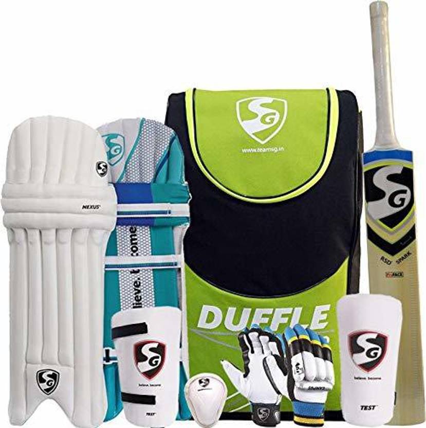 SG Kashmir Eco Cricket Kit, Green/Black Cricket Kit Buy SG Kashmir