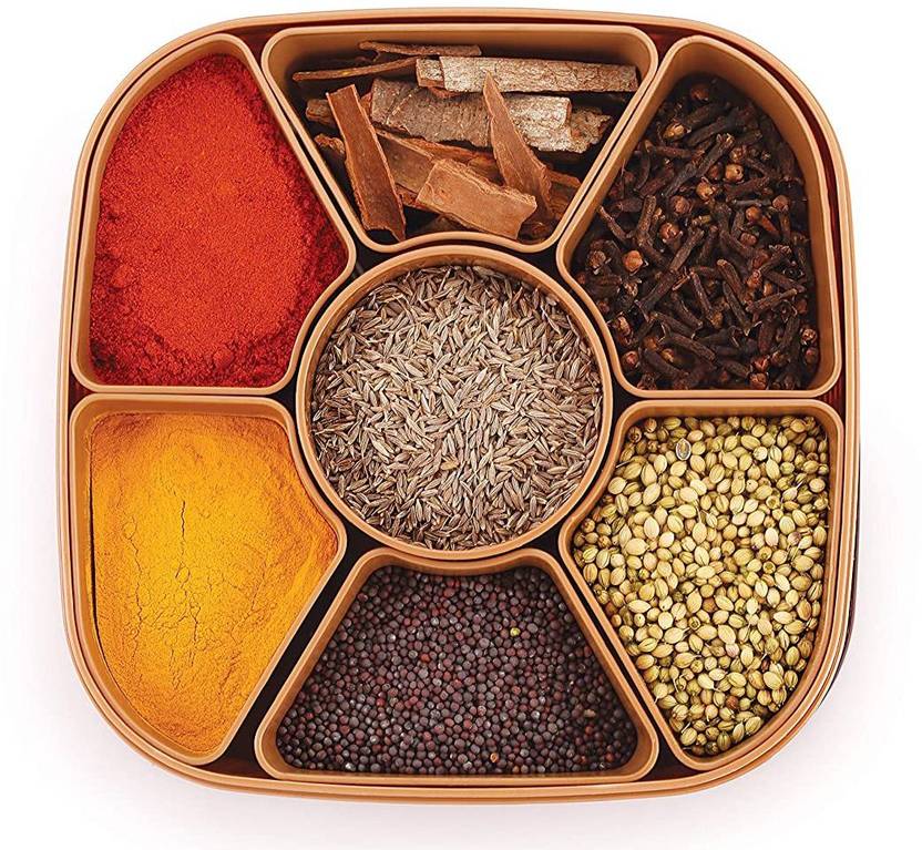 ROTICE Masala Rangoli Box Dabba for Keeping Spices Spice Box for