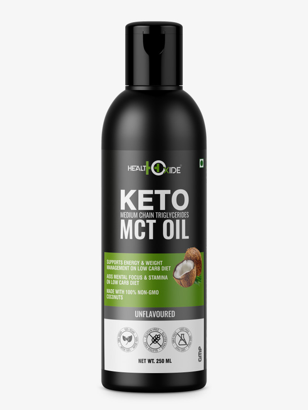 HEALTHOXIDE MCT Oil Coconut Unsweetened Keto Diet Weight Management Supplement, 250 ml(250 ml)