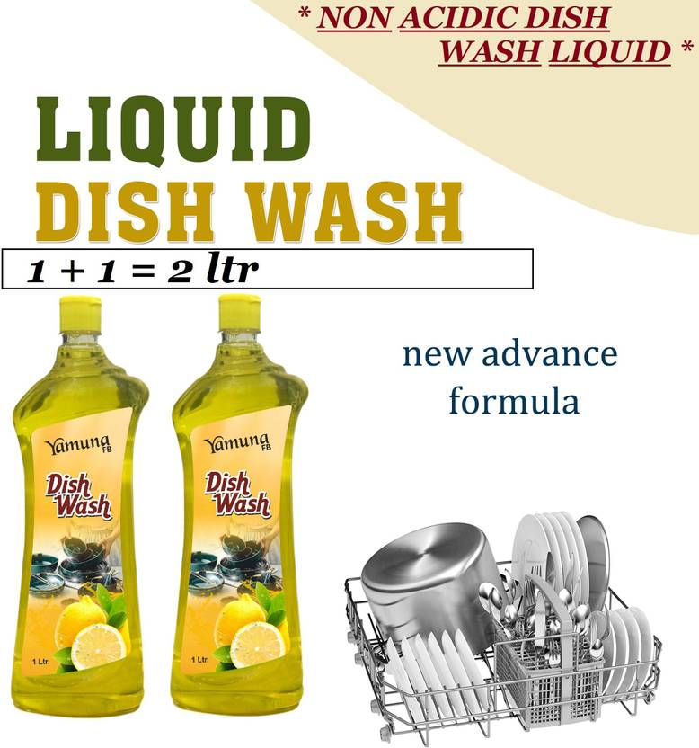 yamuna fb 2 LTR Non Acidic lemon dish wash Liquid Detergent we care for