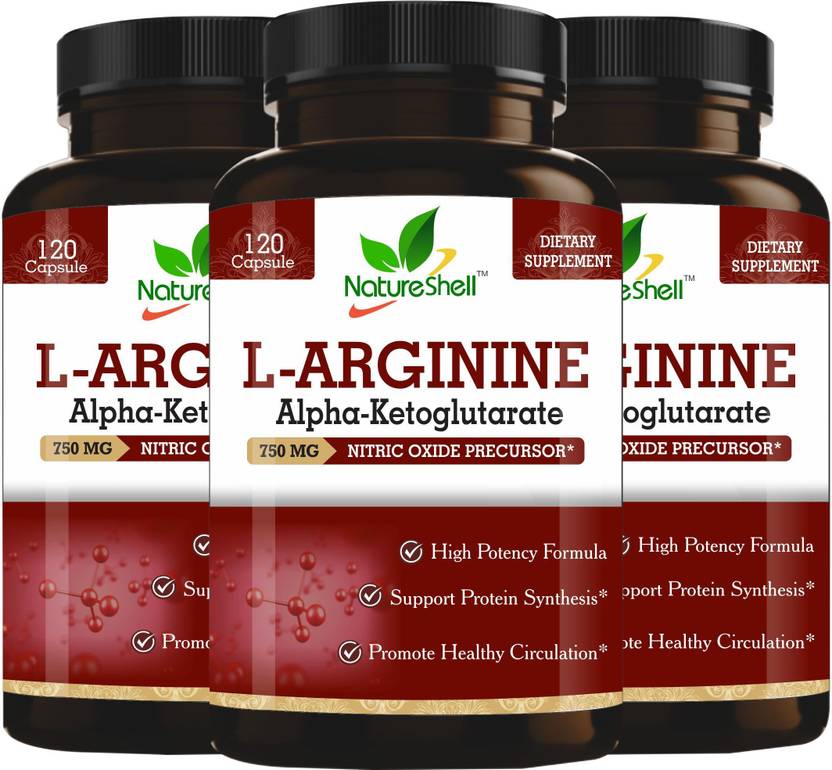 Natureshell LArginine AlphaKetoglutarate Nitric Oxide Precursor 750mg