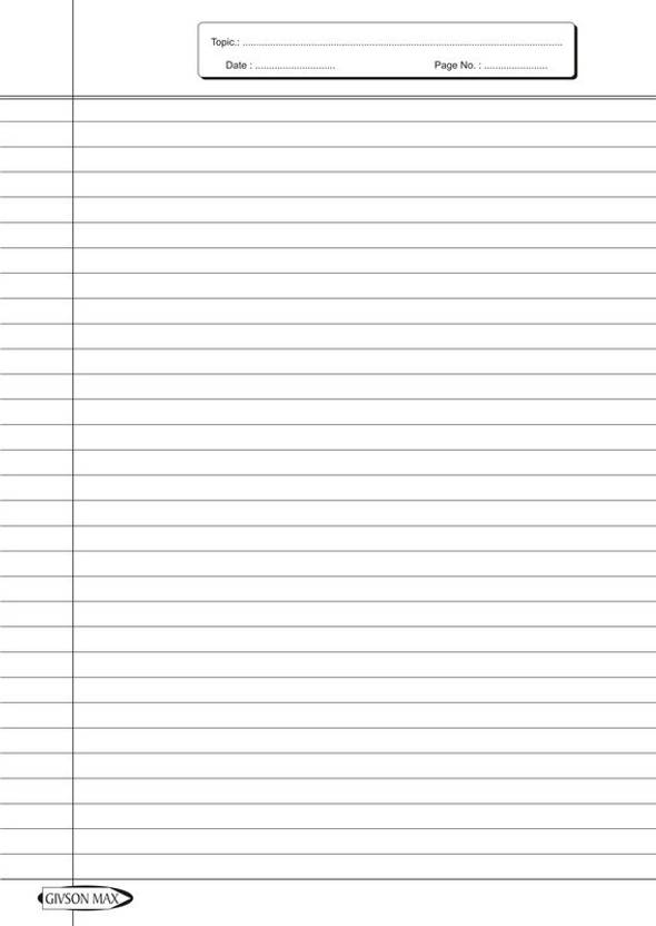 Flipkart givson max a4 size both side ruled sheet for project