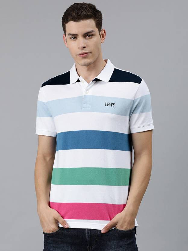 LEVI'S Striped Men Polo Neck Multicolor T-Shirt - Buy LEVI'S Striped Men  Polo Neck Multicolor T-Shirt Online at Best Prices in India 
