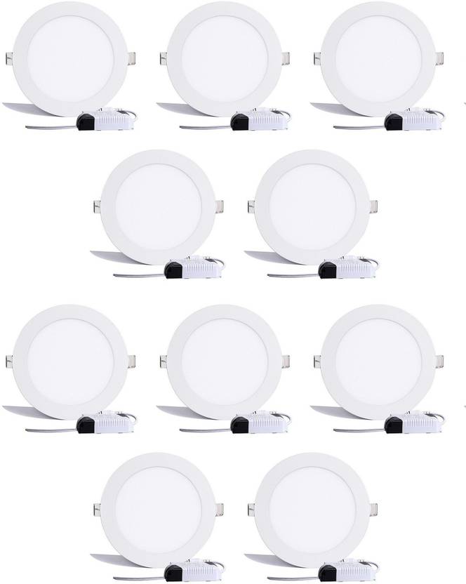 D'Mak 8 Watt LED Round False Ceiling Panel Light for POP Recessed