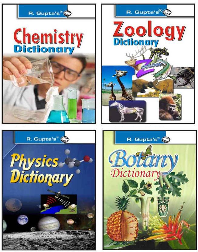 Pocket Book Physics, Botany, Zoology, Chemistry Dictionary (Set Of 4