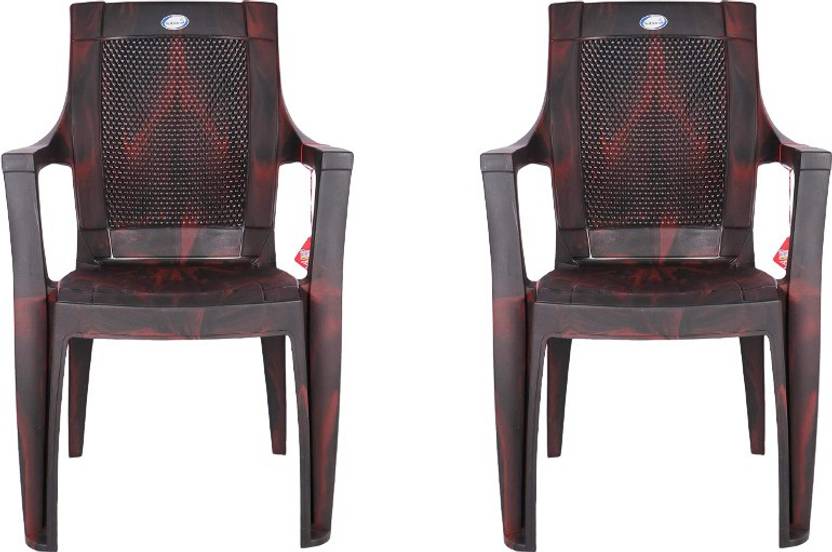 national plastic Durable Chair Pack of 2 For home & Office (Rose Brown