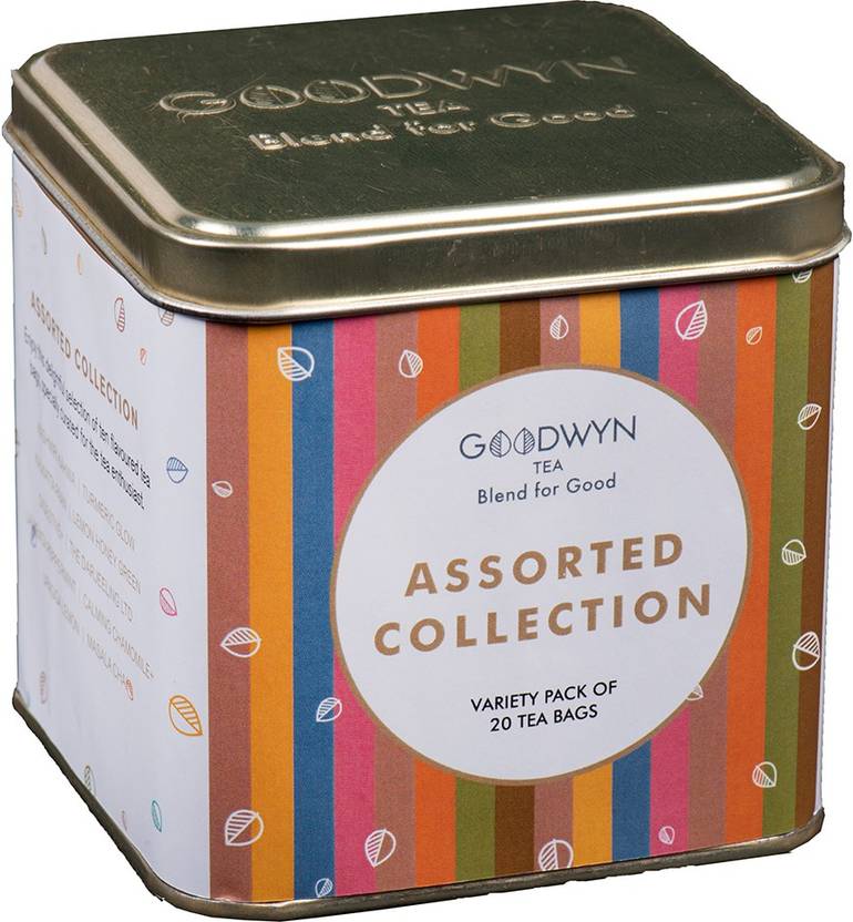 Goodwyn Assorted Tea Bags Gift Box, 20 Tea Bags Green Tea, Black Tea