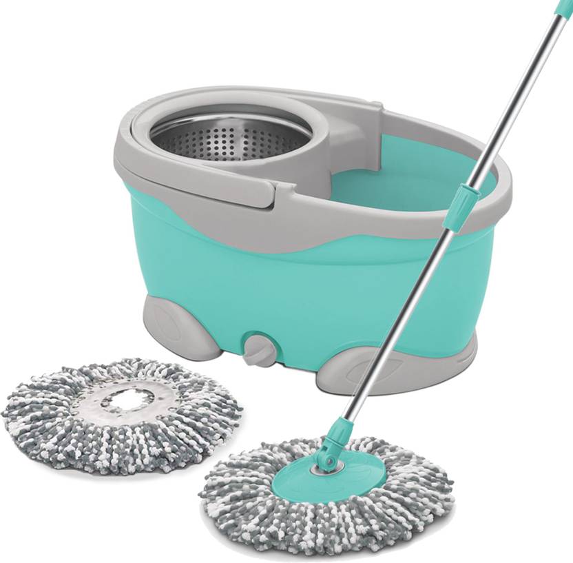 Spotzero by Milton Swift With Four Wheels Steel Wringer Spin Mop, Bucket Price in India Buy
