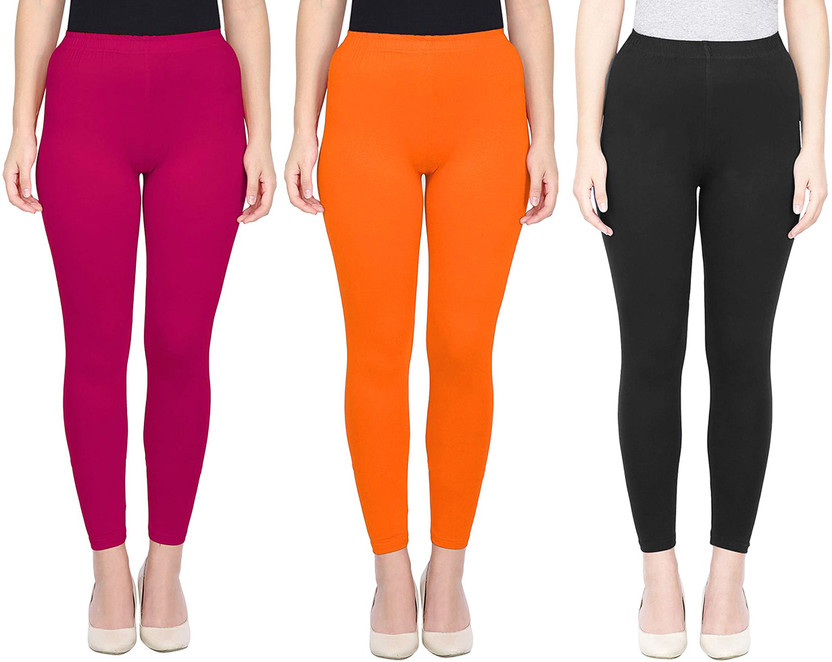 Errish Enterprises Ankle Length  Ethnic Wear Legging(Pink, Orange, Black, Solid)