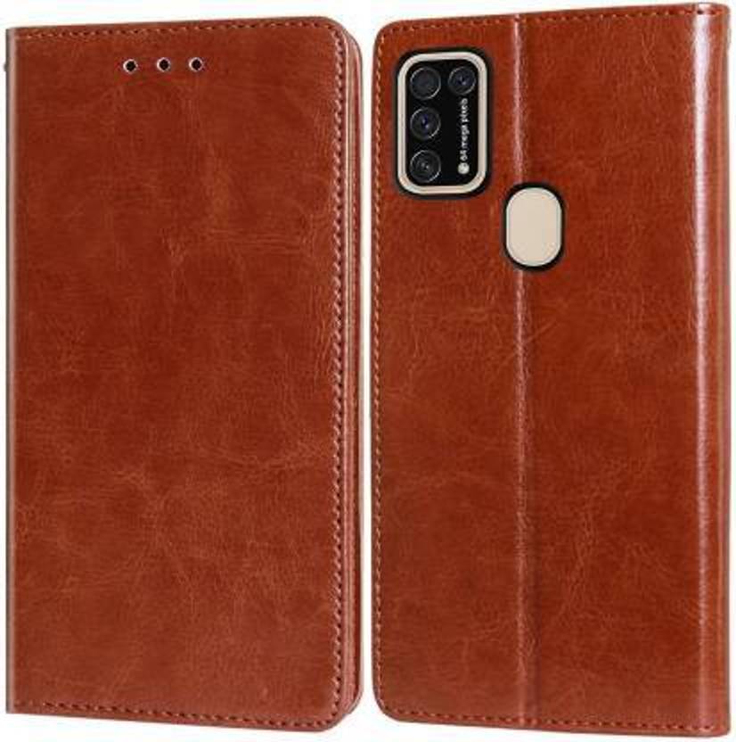 Creativo Flip Cover for Samsung Galaxy F41, Samsung Galaxy M31 Vintage Look Pure Leather Flip