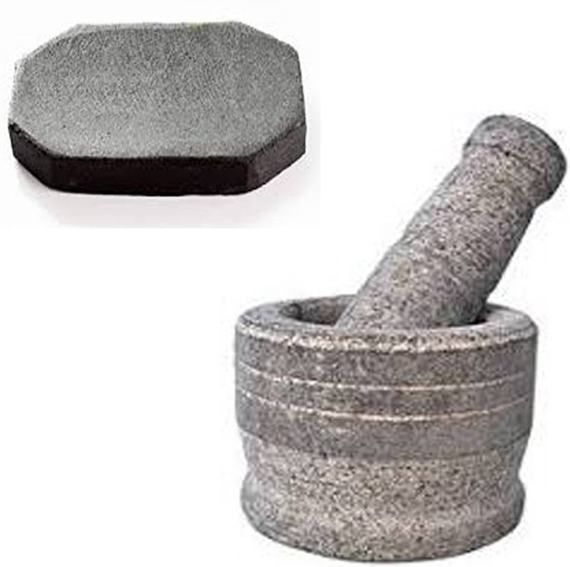 YUVI CREATIONS Mortar Pestle Set (Height 3 INCHES) & small turmeric